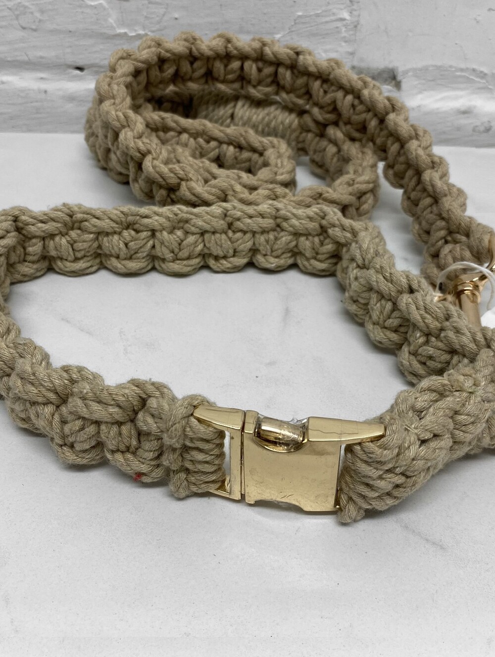 Dog Leash / Collar Beige Set - Design Studio by Kris Handmade